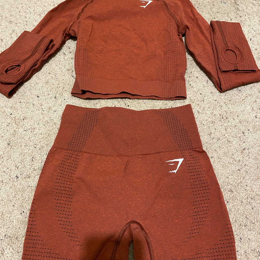 Gymshark Red Athletic Shorts with High Waist Design